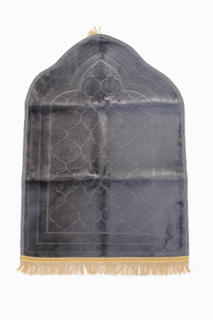 tapis gris velouté design en arche