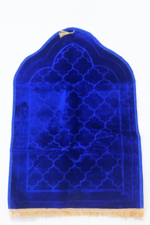 tapis bleu roi velouté design en arche