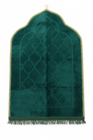 tapis vert velouté design en arche