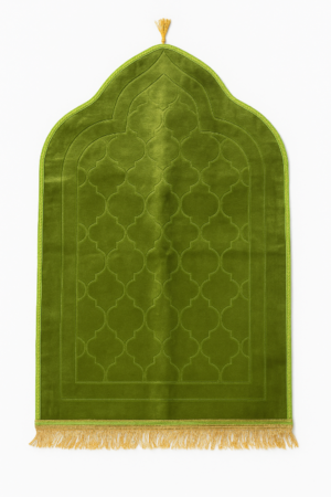 tapis vert velouté design en arche