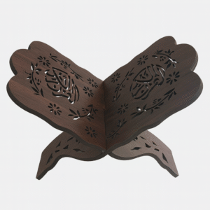 support en bois foncé ajouré