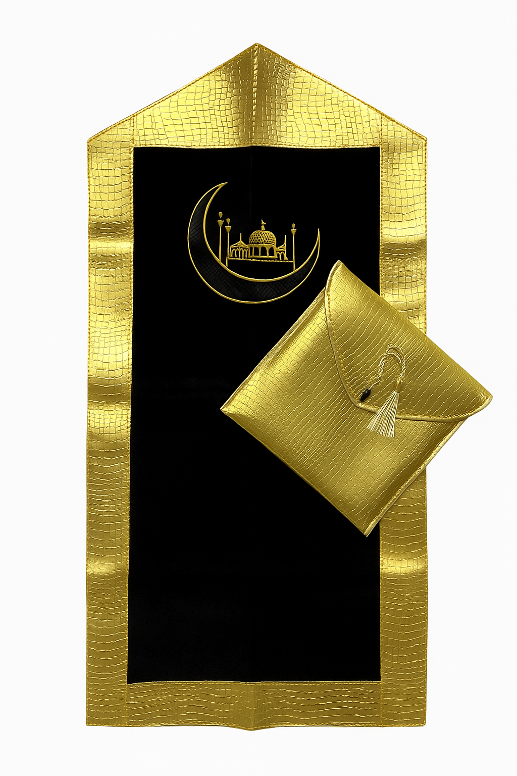 tapis de luxe doré avec pochette tapis de luxe doré avec pochette