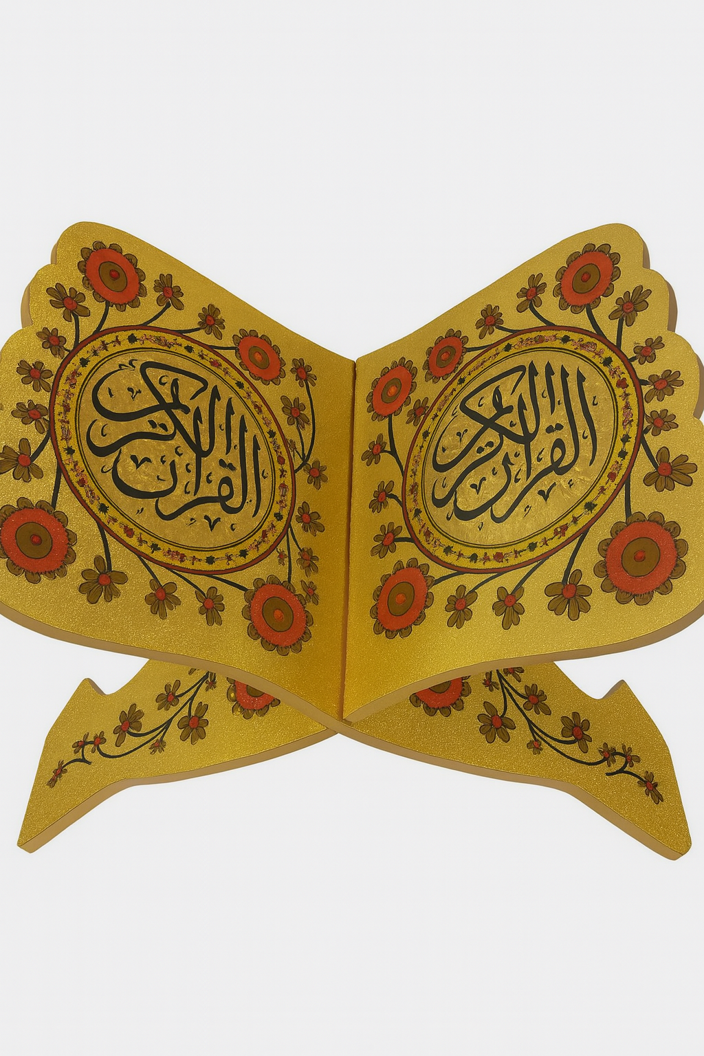 support coran doré fleuri support coran doré fleuri